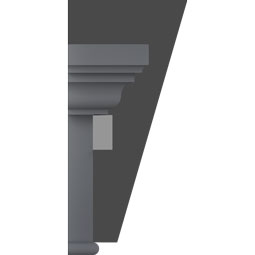 Ekena Millwork - CRH07XBTKF-DE - Endurathane Craftsman Crosshead with Bottom Trim, w/ Flat Keystone & Dentil Trim, 7 1/4", Factory Primed