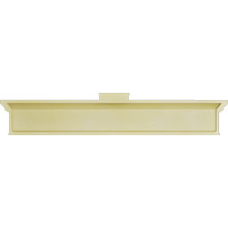 Ekena Millwork - CRH07XBTKF-DE - Endurathane Craftsman Crosshead with Bottom Trim, w/ Flat Keystone & Dentil Trim, 7 1/4", Factory Primed