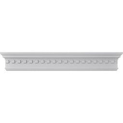 Ekena Millwork - CRH07X-DE - Endurathane Traditional Crosshead with Trim, & Dentil Trim, 7 1/4", Factory Primed