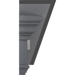 Ekena Millwork - CRH07XKA-DE - Endurathane Traditional Crosshead with Trim, w/ Deco Keystone & Dentil Trim, 7 1/4", Factory Primed