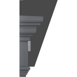 Ekena Millwork - CRH07XKF-DE - Endurathane Traditional Crosshead with Trim, w/ Flat Keystone & Dentil Trim, 7 1/4", Factory Primed