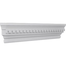Ekena Millwork - CRH07XST-DE - Endurathane Stockport Crosshead w/ Dentil Trim, 7 1/8", Factory Primed