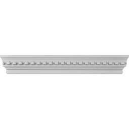 Ekena Millwork - CRH07XST-DE - Endurathane Stockport Crosshead w/ Dentil Trim, 7 1/8", Factory Primed