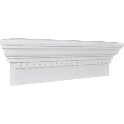 Ekena Millwork - CRH09X-DE - Endurathane Traditional Crosshead w/ Dentil Trim, 9", Factory Primed