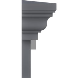 Ekena Millwork - CRH09X-DE - Endurathane Traditional Crosshead w/ Dentil Trim, 9", Factory Primed