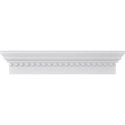 Ekena Millwork - CRH09X-DE - Endurathane Traditional Crosshead w/ Dentil Trim, 9", Factory Primed