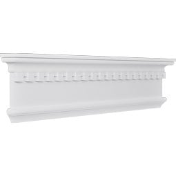 Ekena Millwork - CRH09XBE-DE - Endurathane Bedford Crosshead w/ Dentil Trim, 8 5/8", Factory Primed