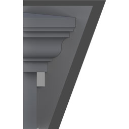 Ekena Millwork - CRH09XKA-DE - Endurathane Traditional Crosshead w/ Deco Keystone & Dentil Trim, 9", Factory Primed