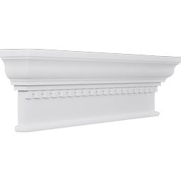 Ekena Millwork - CRH12X-DE - Endurathane Craftsman Crosshead w/ Dentil Trim, 12", Factory Primed