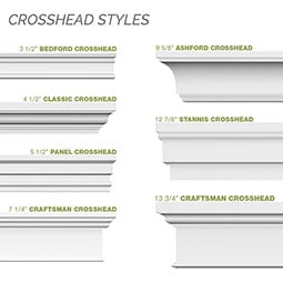 Ekena Millwork - CRH12X-DE - Endurathane Craftsman Crosshead w/ Dentil Trim, 12", Factory Primed