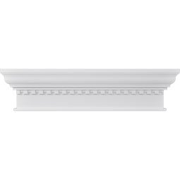 Ekena Millwork - CRH12X-DE - Endurathane Craftsman Crosshead w/ Dentil Trim, 12", Factory Primed