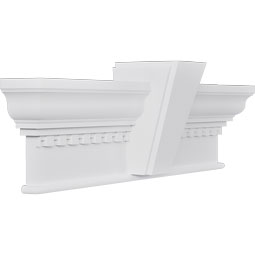 Ekena Millwork - CRH12XKA-DE - Endurathane Craftsman Crosshead w/ Deco Keystone & Dentil Trim, 12", Factory Primed