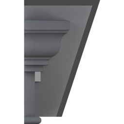 Ekena Millwork - CRH12XKA-DE - Endurathane Craftsman Crosshead w/ Deco Keystone & Dentil Trim, 12", Factory Primed