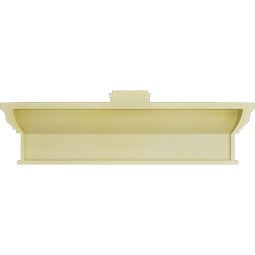 Ekena Millwork - CRH12XKA-DE - Endurathane Craftsman Crosshead w/ Deco Keystone & Dentil Trim, 12", Factory Primed