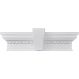 Ekena Millwork - CRH12XKA-DE - Endurathane Craftsman Crosshead w/ Deco Keystone & Dentil Trim, 12", Factory Primed