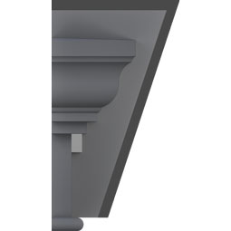Ekena Millwork - CRH12XKF-DE - Endurathane Craftsman Crosshead w/ Flat Keystone & Dentil Trim, 12", Factory Primed
