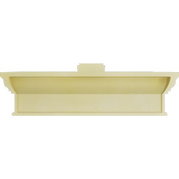 Ekena Millwork - CRH12XKF-DE - Endurathane Craftsman Crosshead w/ Flat Keystone & Dentil Trim, 12", Factory Primed