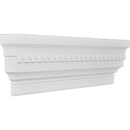 Ekena Millwork - CRH12XST-DE - Endurathane Stockport Crosshead w/ Dentil Trim, 11 7/8", Factory Primed