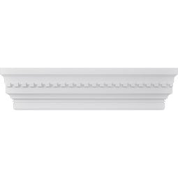 Ekena Millwork - CRH12XST-DE - Endurathane Stockport Crosshead w/ Dentil Trim, 11 7/8", Factory Primed