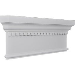 Ekena Millwork - CRH14XST-DE - Endurathane Craftsman Crosshead w/ Dentil Trim, 13 3/4", Factory Primed