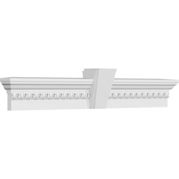 Ekena Millwork - CRH06XKA-EG - Endurathane Traditional Crosshead w/ Deco Keystone and Egg & Dart Trim, 6", Factory Primed