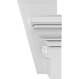 Ekena Millwork - CRH06XKA-EG - Endurathane Traditional Crosshead w/ Deco Keystone and Egg & Dart Trim, 6", Factory Primed