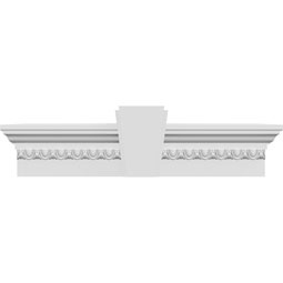 Ekena Millwork - CRH06XKA-EG - Endurathane Traditional Crosshead w/ Deco Keystone and Egg & Dart Trim, 6", Factory Primed
