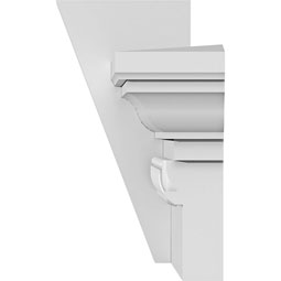 Ekena Millwork - CRH06XKF-EG - Endurathane Traditional Crosshead w/ Flat Keystone and Egg & Dart Trim, 6", Factory Primed