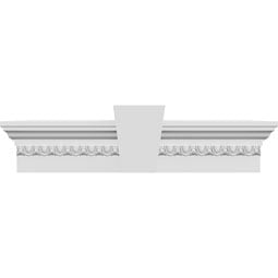 Ekena Millwork - CRH06XKF-EG - Endurathane Traditional Crosshead w/ Flat Keystone and Egg & Dart Trim, 6", Factory Primed