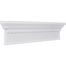 Ekena Millwork - CRH07XBT-EG - Endurathane Craftsman Crosshead with Bottom Trim, and Egg & Dart Trim, 7 1/4", Factory Primed