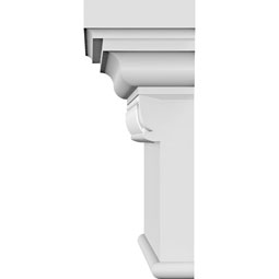 Ekena Millwork - CRH07XBT-EG - Endurathane Craftsman Crosshead with Bottom Trim, and Egg & Dart Trim, 7 1/4", Factory Primed