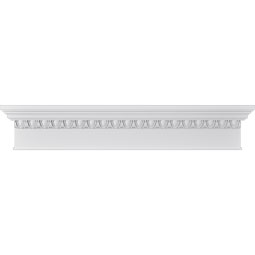 Ekena Millwork - CRH07XBT-EG - Endurathane Craftsman Crosshead with Bottom Trim, and Egg & Dart Trim, 7 1/4", Factory Primed