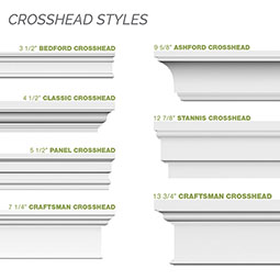 Ekena Millwork - CRH07XBTKF-EG - 7 1/4" Craftsman Crosshead with Bottom Trim w/Flat Keystone and Egg & Dart Trim