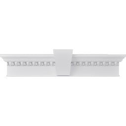 Ekena Millwork - CRH07XBTKF-EG - Endurathane Craftsman Crosshead with Bottom Trim, w/ Flat Keystone and Egg & Dart Trim, 7 1/4", Factory Primed