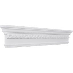 Ekena Millwork - CRH07X-EG - Endurathane Traditional Crosshead with Trim, and Egg & Dart Trim, 7 1/4", Factory Primed
