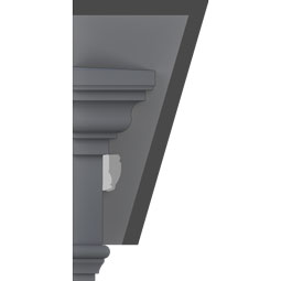 Ekena Millwork - CRH07XKA-EG - Endurathane Traditional Crosshead with Trim, w/ Deco Keystone and Egg & Dart Trim, 7 1/4", Factory Primed