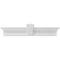 Ekena Millwork - CRH07XKA-EG - Endurathane Traditional Crosshead with Trim, w/ Deco Keystone and Egg & Dart Trim, 7 1/4", Factory Primed