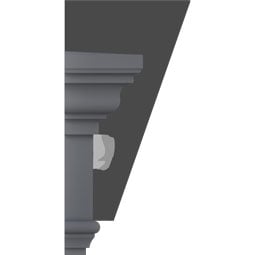 Ekena Millwork - CRH07XKF-EG - Endurathane Traditional Crosshead with Trim, w/ Flat Keystone and Egg & Dart Trim, 7 1/4", Factory Primed