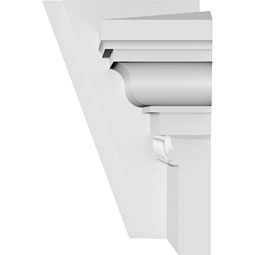 Ekena Millwork - CRH09XKA-EG - Endurathane Traditional Crosshead w/ Deco Keystone and Egg & Dart Trim, 9", Factory Primed