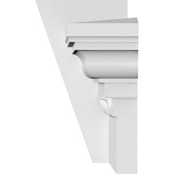 Ekena Millwork - CRH09XKF-EG - Endurathane Traditional Crosshead w/ Flat Keystone and Egg & Dart Trim, 9", Factory Primed