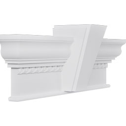 Ekena Millwork - CRH12XKA-EG - Endurathane Craftsman Crosshead w/ Deco Keystone and Egg & Dart Trim, 12", Factory Primed