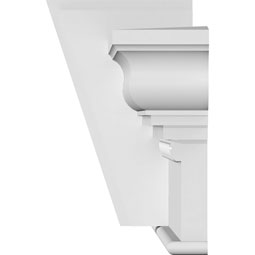Ekena Millwork - CRH12XKA-EG - Endurathane Craftsman Crosshead w/ Deco Keystone and Egg & Dart Trim, 12", Factory Primed