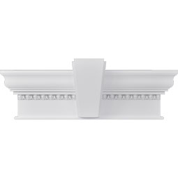 Ekena Millwork - CRH12XKA-EG - Endurathane Craftsman Crosshead w/ Deco Keystone and Egg & Dart Trim, 12", Factory Primed