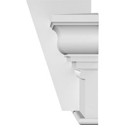 Ekena Millwork - CRH12XKF-EG - Endurathane Craftsman Crosshead w/ Flat Keystone and Egg & Dart Trim, 12", Factory Primed