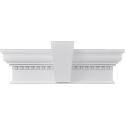 Ekena Millwork - CRH12XKF-EG - Endurathane Craftsman Crosshead w/ Flat Keystone and Egg & Dart Trim, 12", Factory Primed