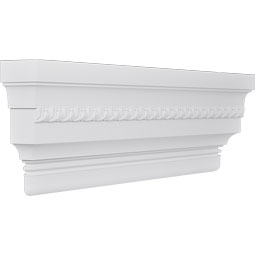 Ekena Millwork - CRH12XST-EG - Endurathane Stockport Crosshead w/ Egg & Dart Trim, 11 7/8", Factory Primed