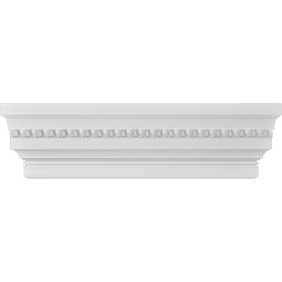Ekena Millwork - CRH12XST-EG - Endurathane Stockport Crosshead w/ Egg & Dart Trim, 11 7/8", Factory Primed