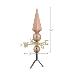 Good Directions - GD701D - 31" Lancelot Pure Copper Rooftop Finial with Directionals and Steel Roof Mount