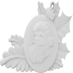 Ekena Millwork - ONLCFBXUF-L - Christmas Santa's Face Ball Left Onlay
