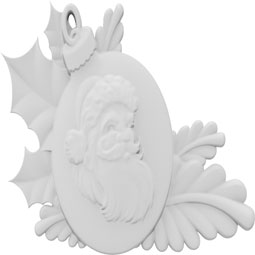 Ekena Millwork - ONLCFBXUF-R - Christmas Santa's Face Ball Right Onlay